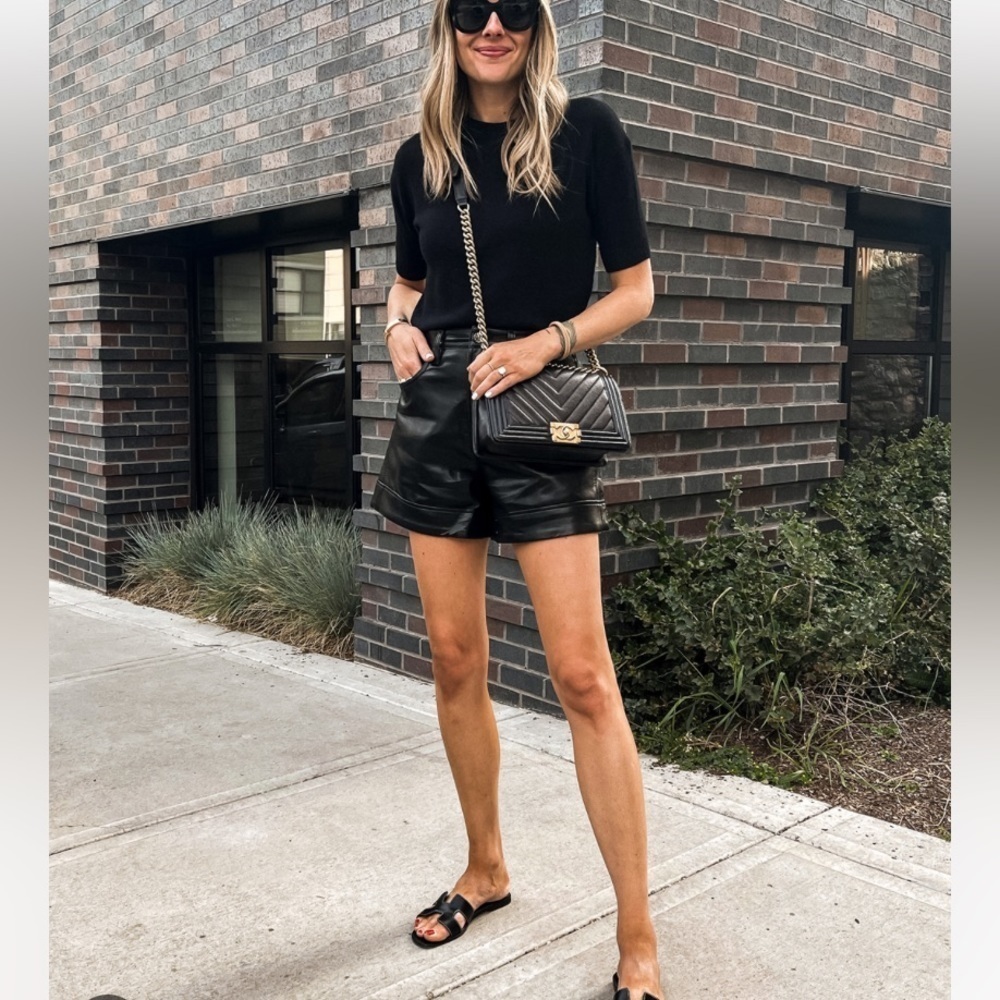 Zara High Waist Vegan Leather Shorts 693